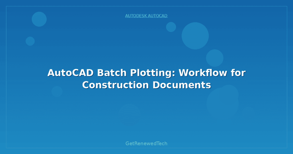 AutoCAD Batch Plotting: Workflow for Construction Documents ...