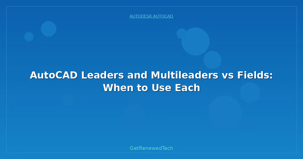 Blog AutoCAD Leaders And Multileaders Vs Fields When To Use Each