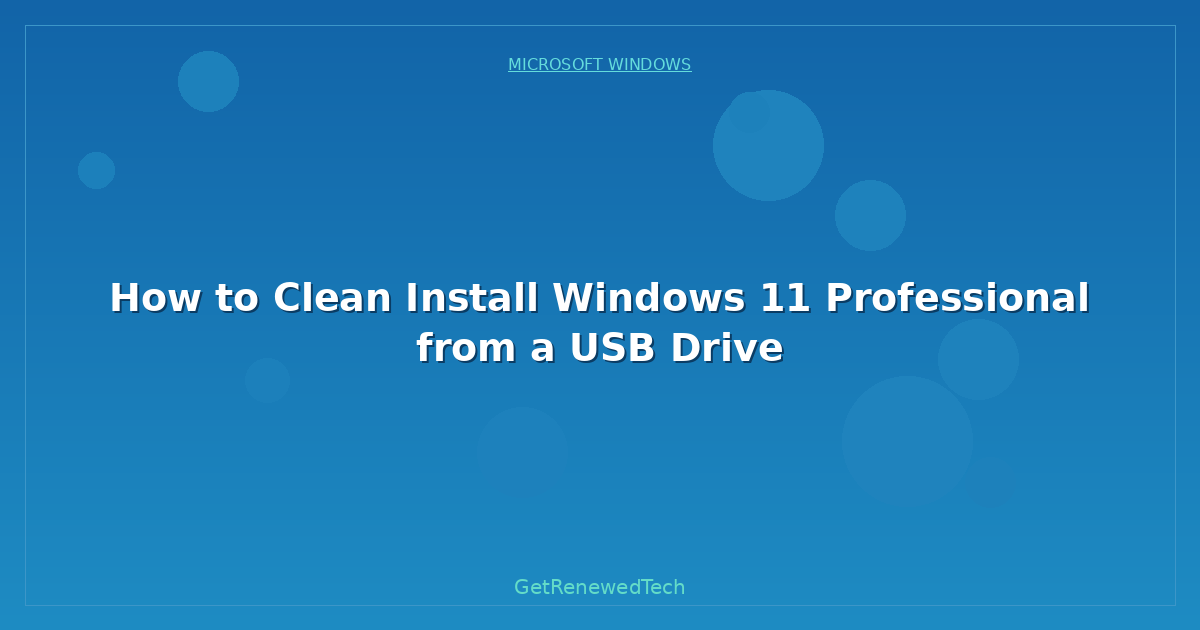 Blog How To Clean Install Windows 11 Professional From A USB Driv