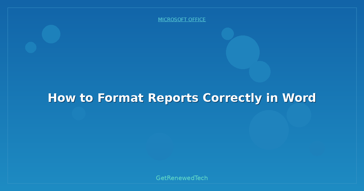 Blog How To Format Reports Correctly In Word