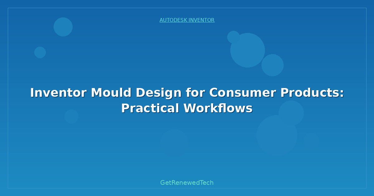 Blog Inventor Mould Design For Consumer Products Practical Workfl